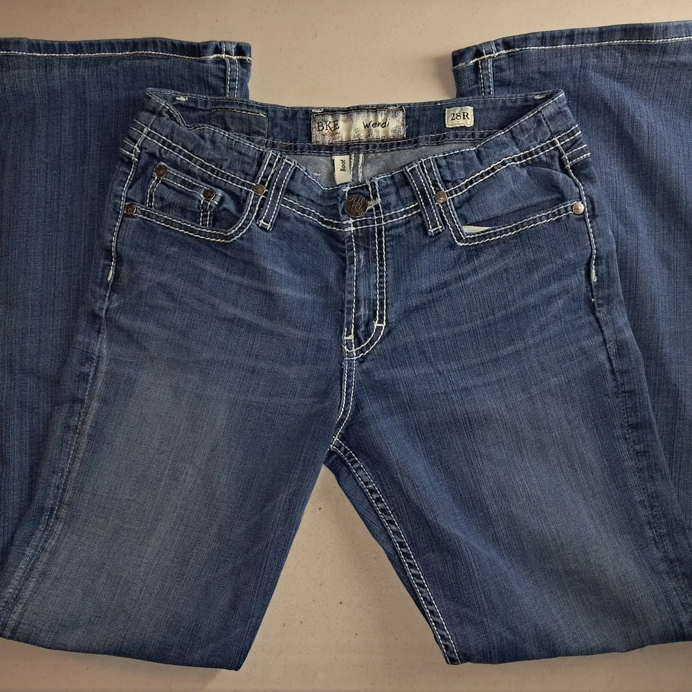 BKE Denim Wendi Boot Dark Blue Jeans Size 28R - Picture 1 of 12